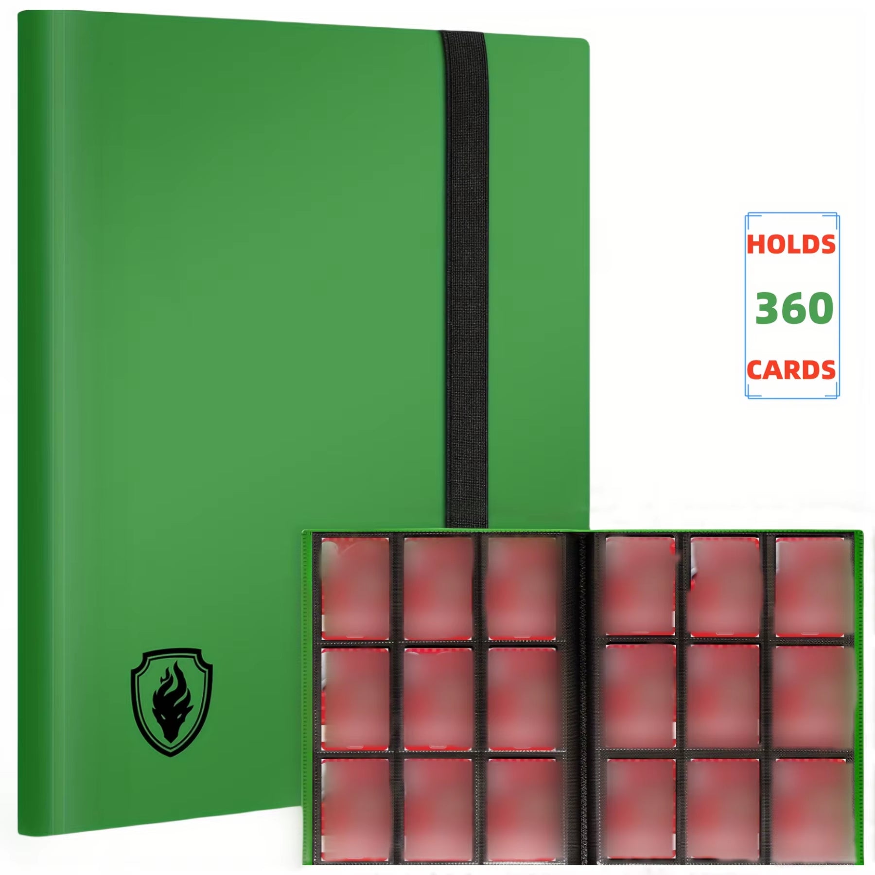 Premium Trading Card Binder - 360 Side-Loading Pocket Album for TCG, 9-Pocket Trading Card Folder with Secure Elastic Strap, Protective Card Holder for Pokémon, Yu-Gi-Oh, Sports Cards