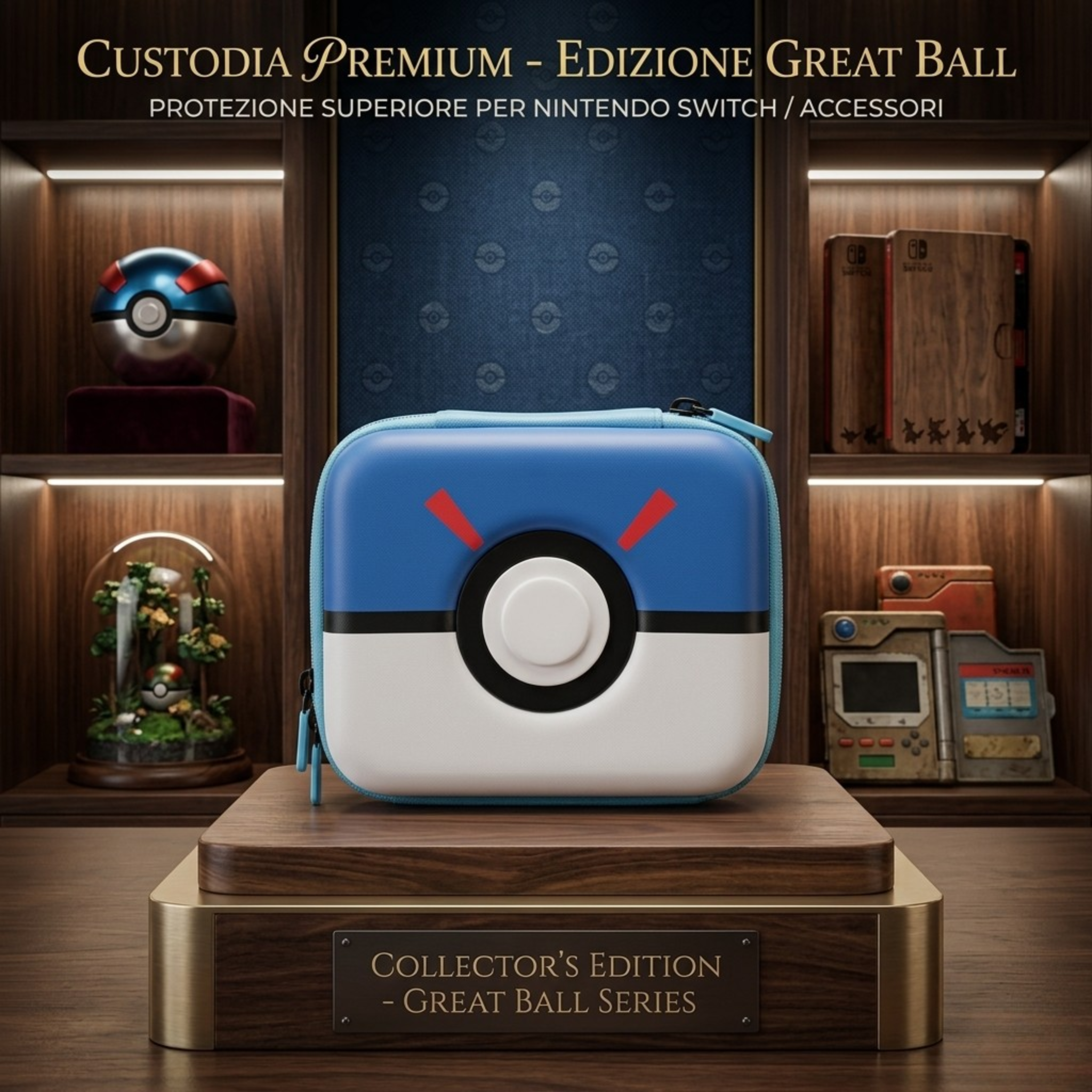 Portable Poké-Style Hard Storage Case for TCG Cards & Electronics – Waterproof, Shockproof Carrying Bag for Trading Cards, Headphones, Cables – Durable Zipper Organizer for Trainers & Gamers (Multiple Colors)