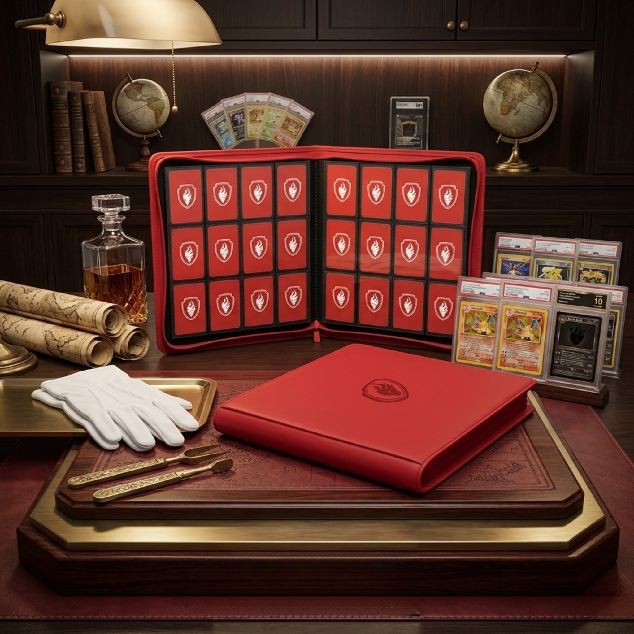 Premium Leather Card Binder with Zipper | 12-Pocket Album Holds 480 Cards for TCG, Pokémon & Sports