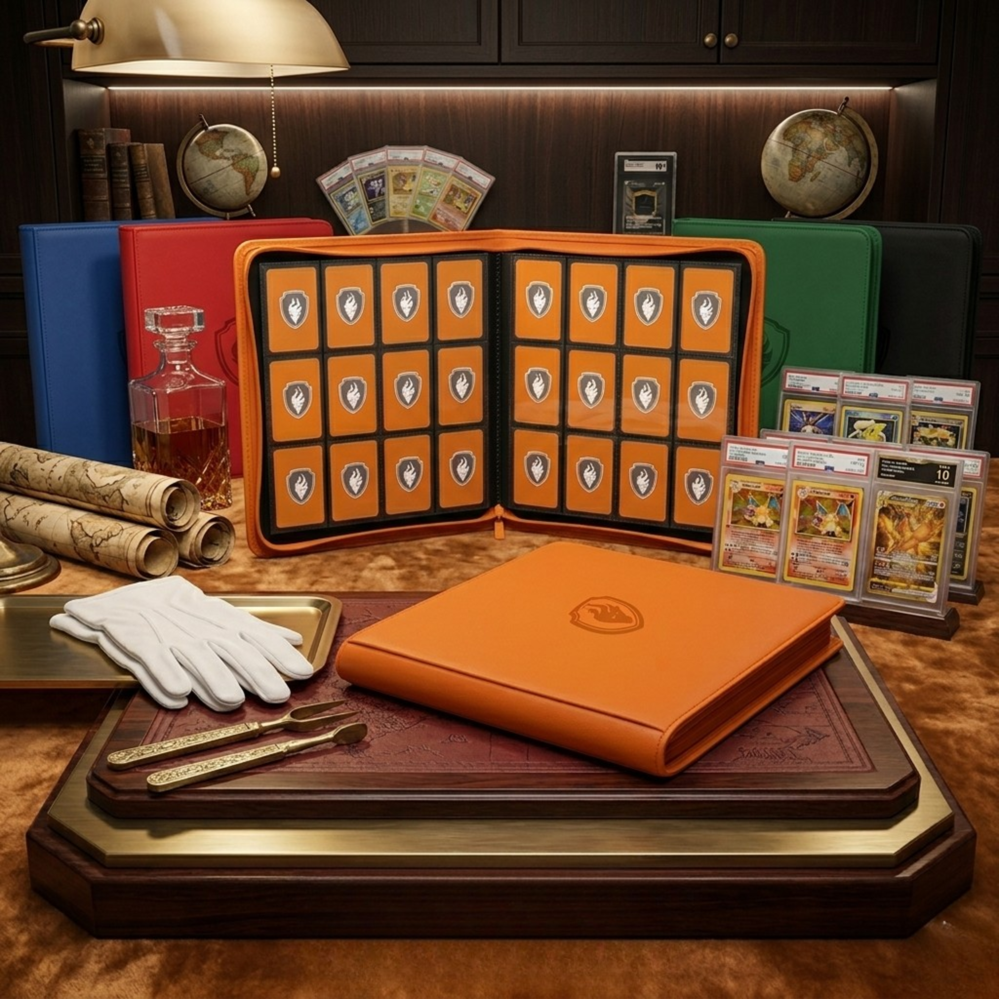 Premium Leather Card Binder with Zipper | 12-Pocket Album Holds 480 Cards for TCG, Pokémon & Sports