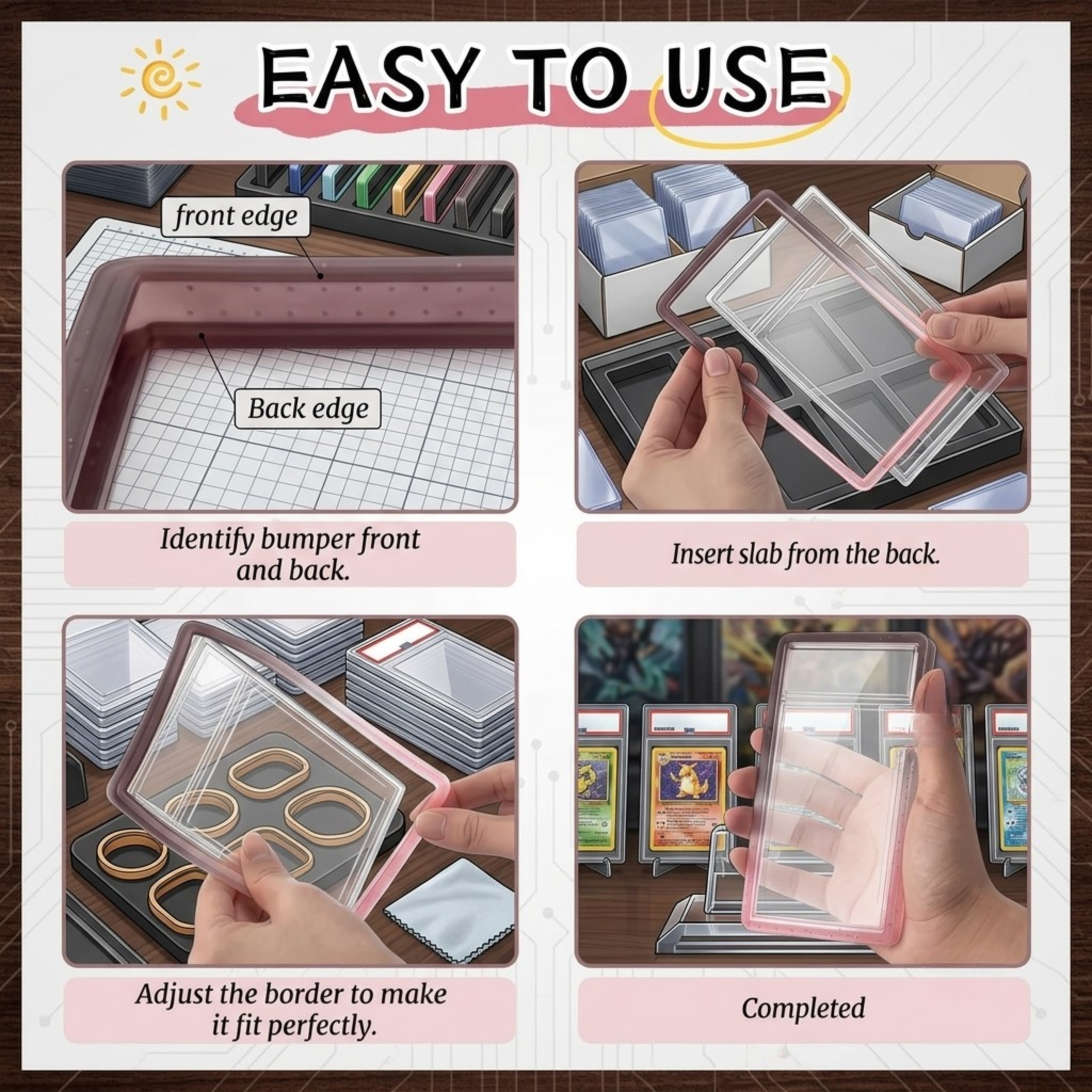 Bumper Slab Graded Card Case Protector Protection for Sports Game TCG Trading Cards Silicone Guard Protective Frame Slabs