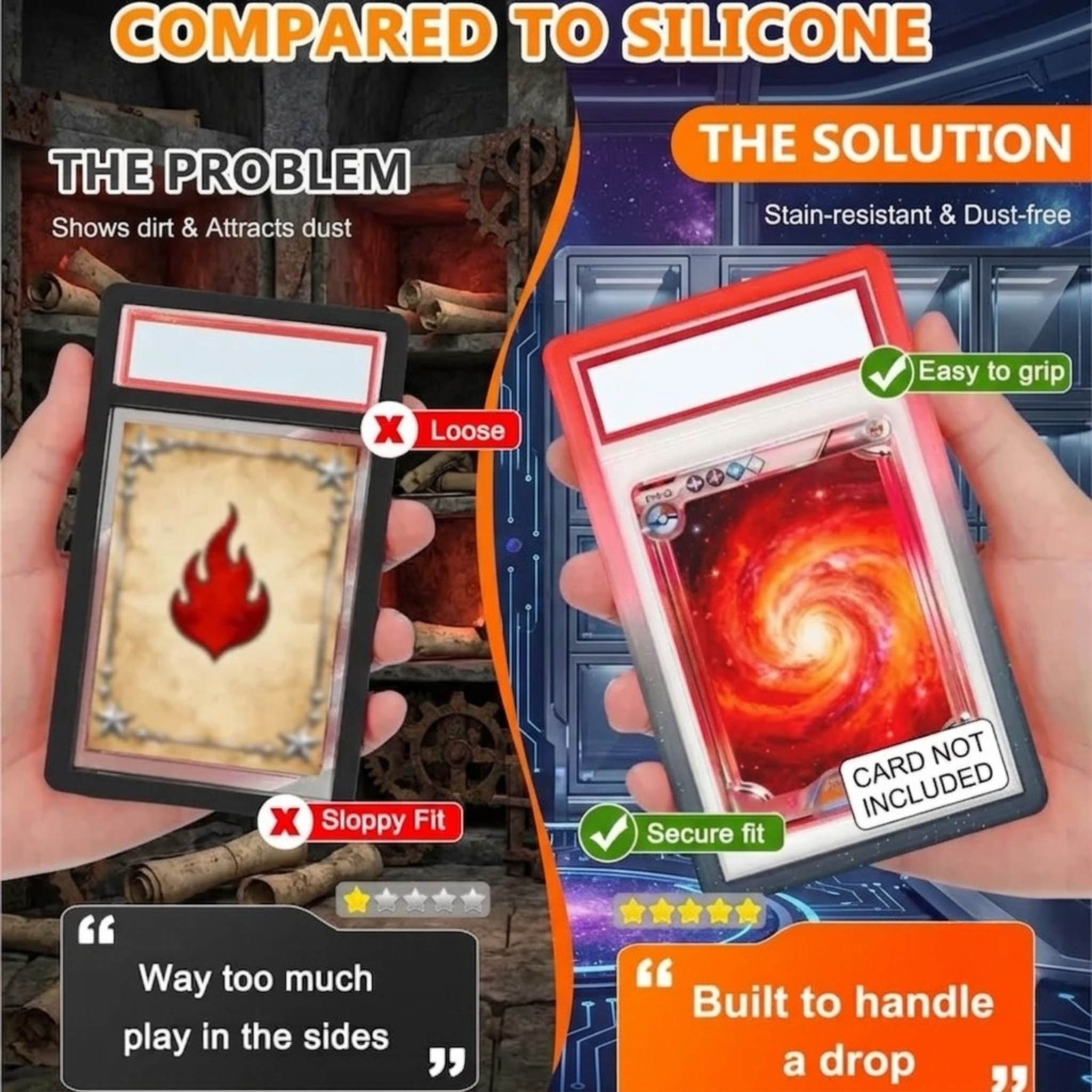 Bumper Slab Graded Card Case Protector Protection for Sports Game TCG Trading Cards Silicone Guard Protective Frame Slabs