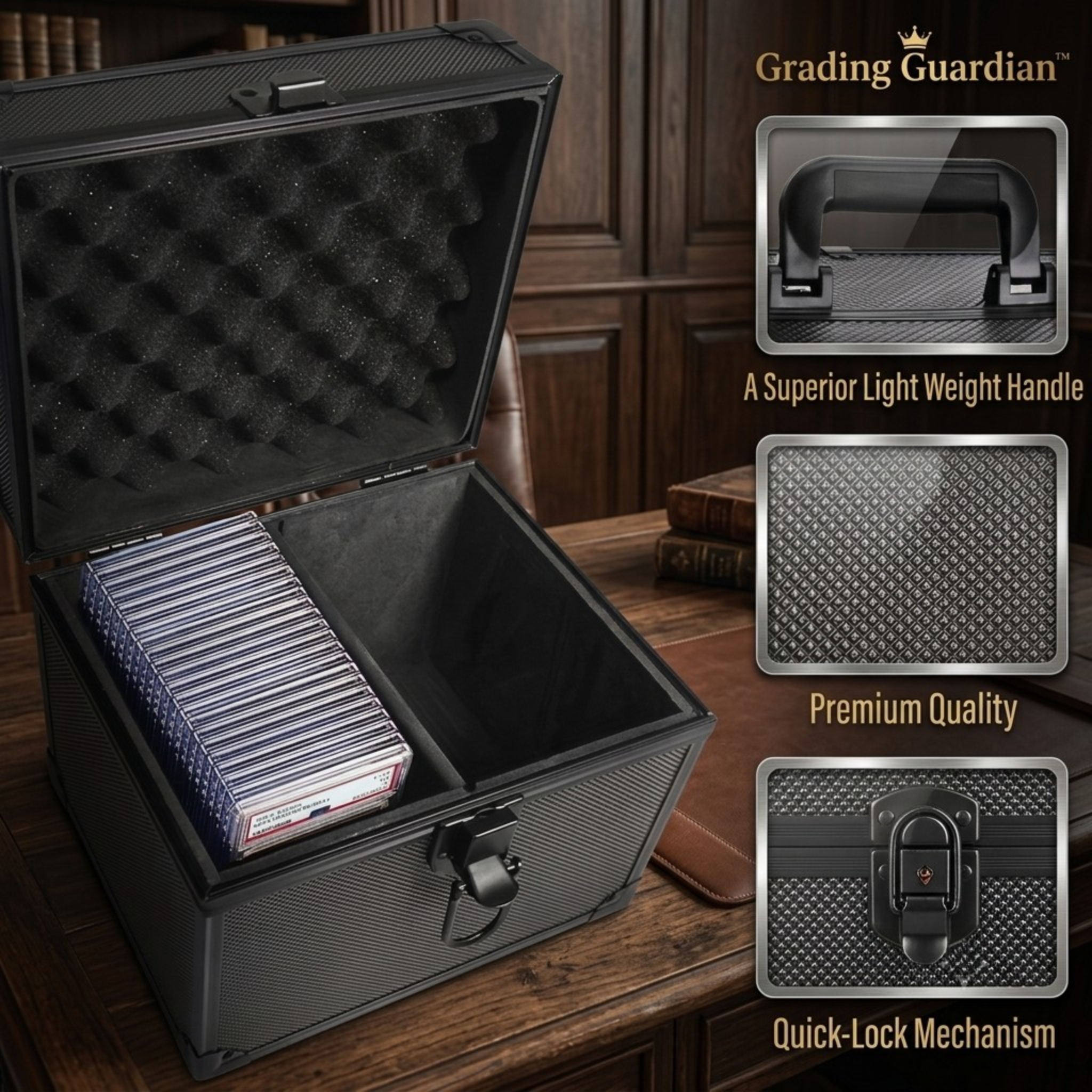 Premium Graded Card Storage Box – Durable Trading Card Slab Organizer Case for PSA, BGS, SGC, GMA – Secure Sports Card Brick Holder for MTG, Pokémon, PTCG