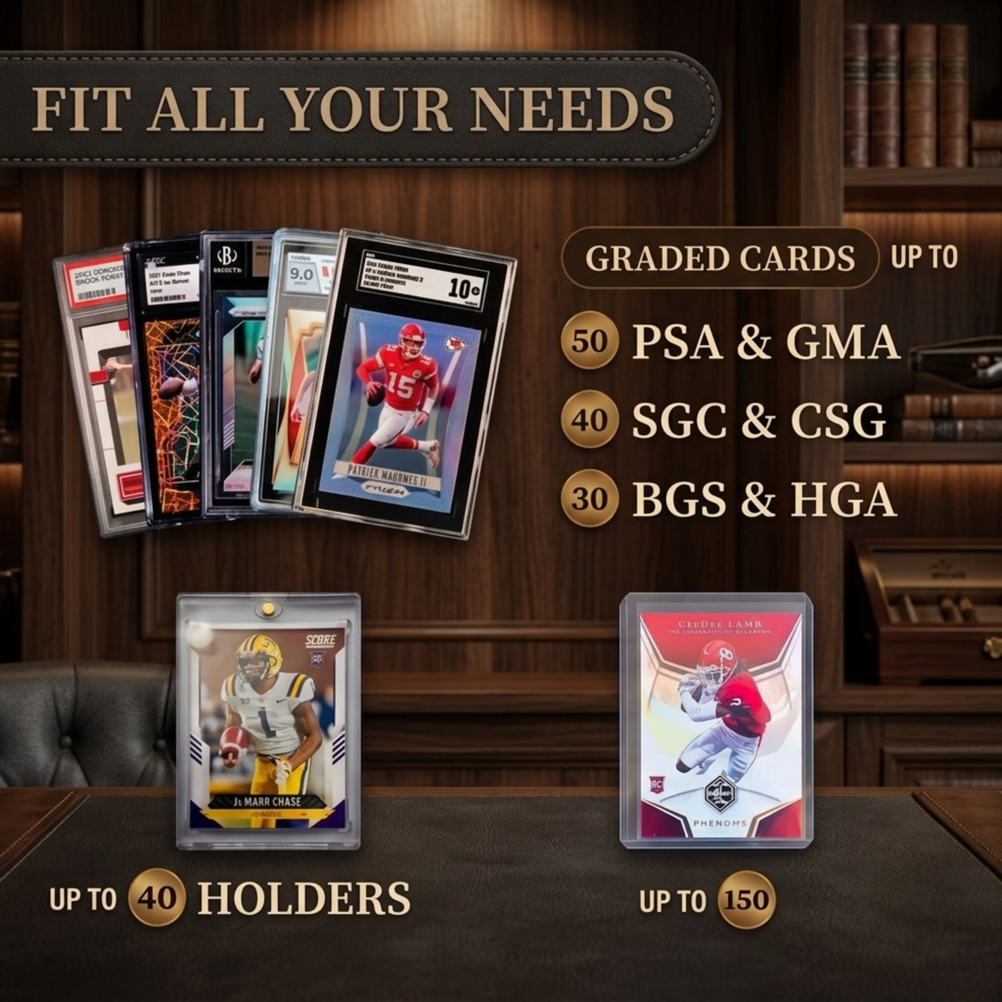 Premium Graded Card Storage Box – Durable Trading Card Slab Organizer Case for PSA, BGS, SGC, GMA – Secure Sports Card Brick Holder for MTG, Pokémon, PTCG