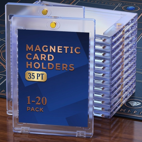 Magnetic Card Holder 35PT - 1-20 Pack, One-Touch UV Protection Case, Hard Plastic Protector for Trading Cards, Baseball, Pokémon, TCG - Ultra Clear