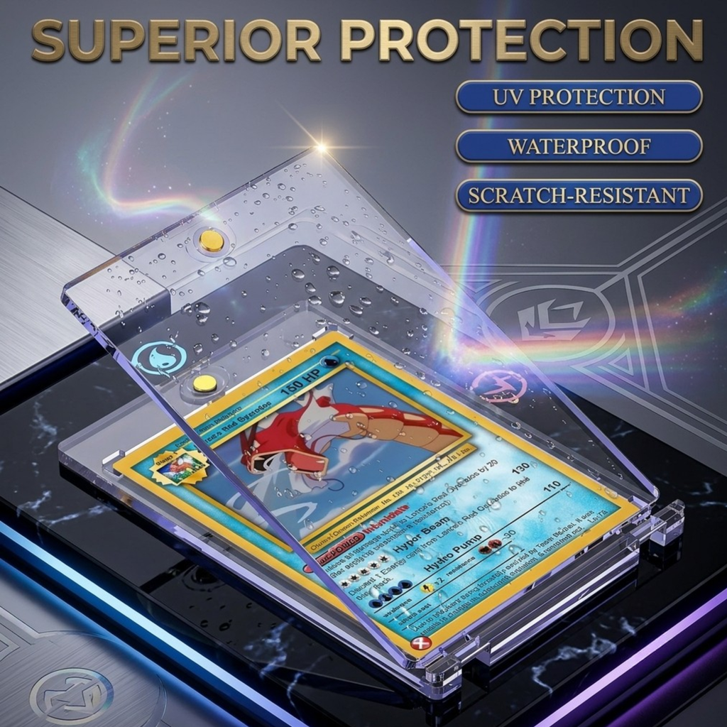 Magnetic Card Holder 35PT - 1-20 Pack, One-Touch UV Protection Case, Hard Plastic Protector for Trading Cards, Baseball, Pokémon, TCG - Ultra Clear