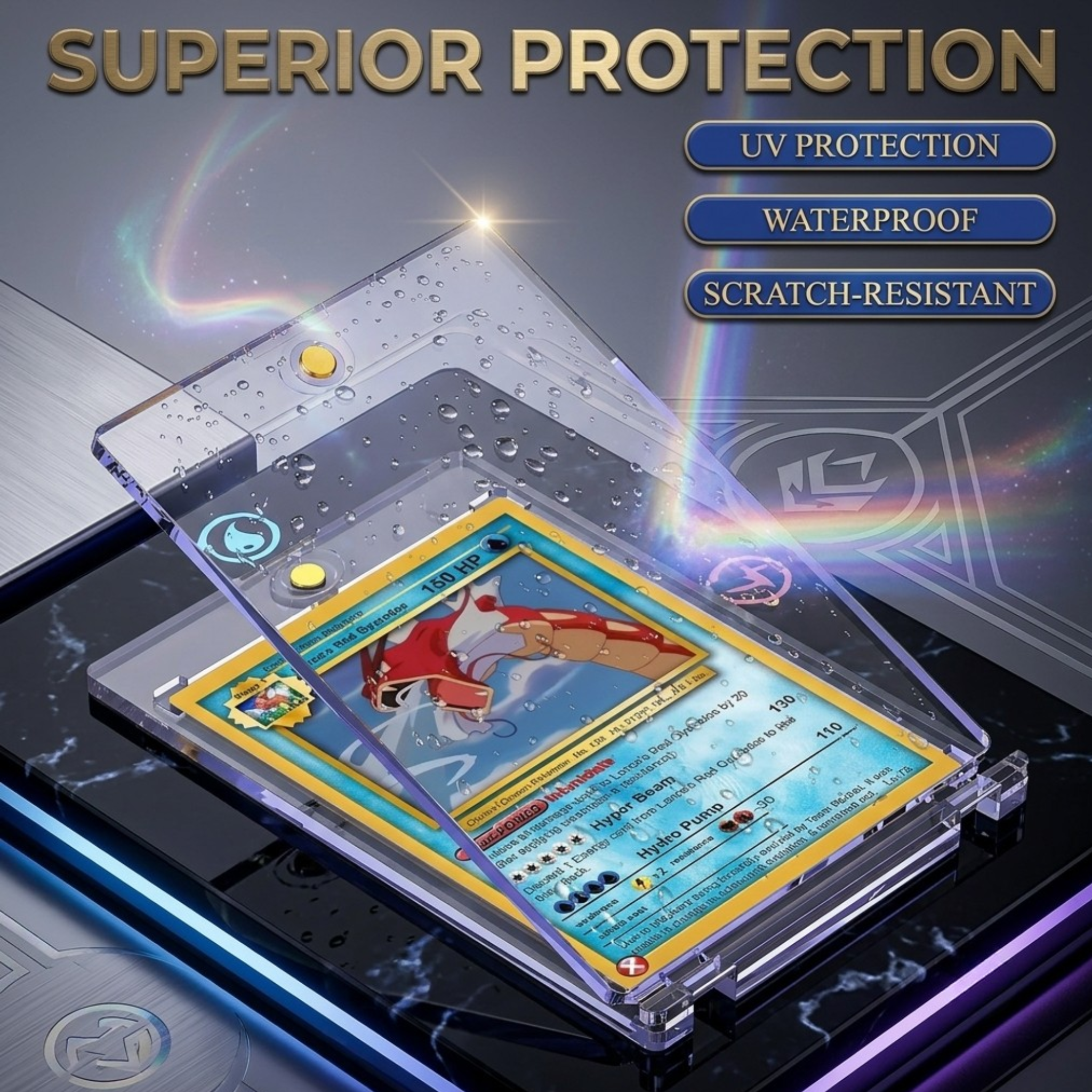 Magnetic Card Holder 35PT - 1-20 Pack, One-Touch UV Protection Case, Hard Plastic Protector for Trading Cards, Baseball, Pokémon, TCG - Ultra Clear