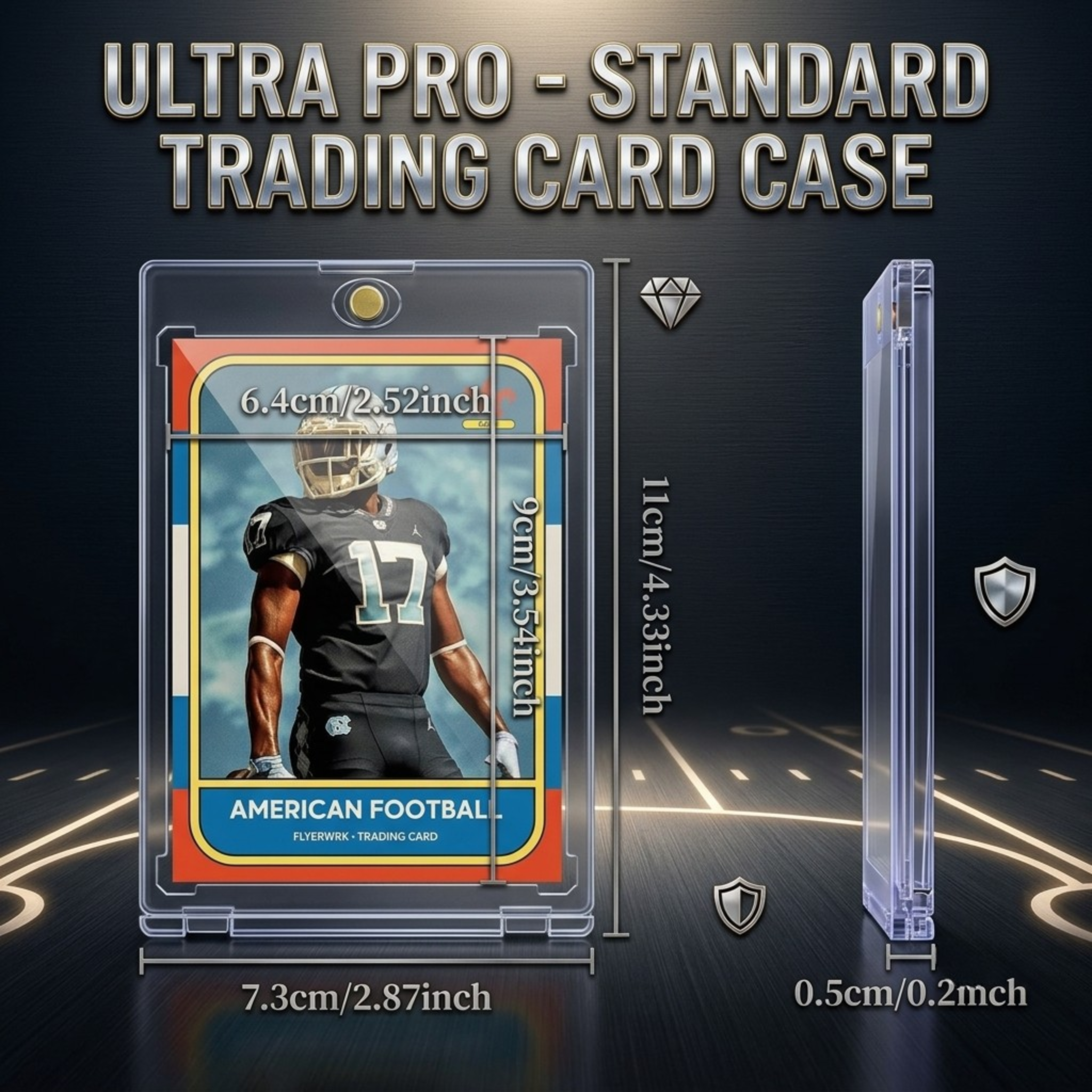 Magnetic Card Holder 35PT - 1-20 Pack, One-Touch UV Protection Case, Hard Plastic Protector for Trading Cards, Baseball, Pokémon, TCG - Ultra Clear