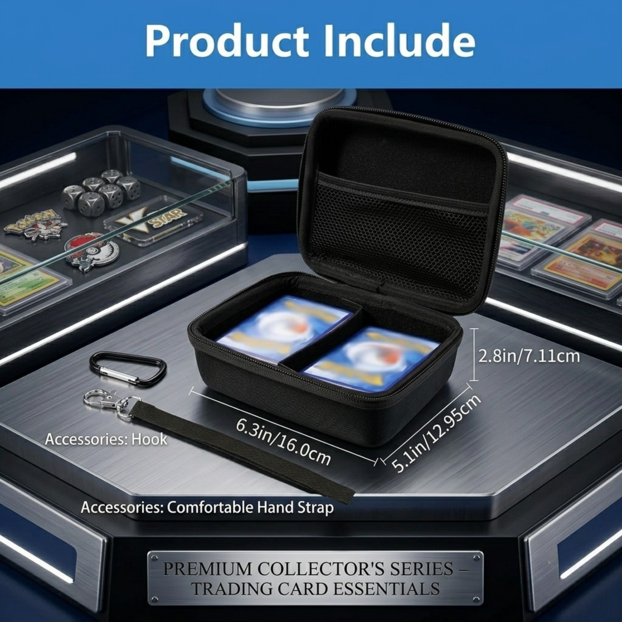 Premium Trading Card Storage Box – Holds 400+ Cards, Durable Deck Case for Baseball Cards, Toploaders, Graded Slabs, Magnetic Holders, MTG & TCG