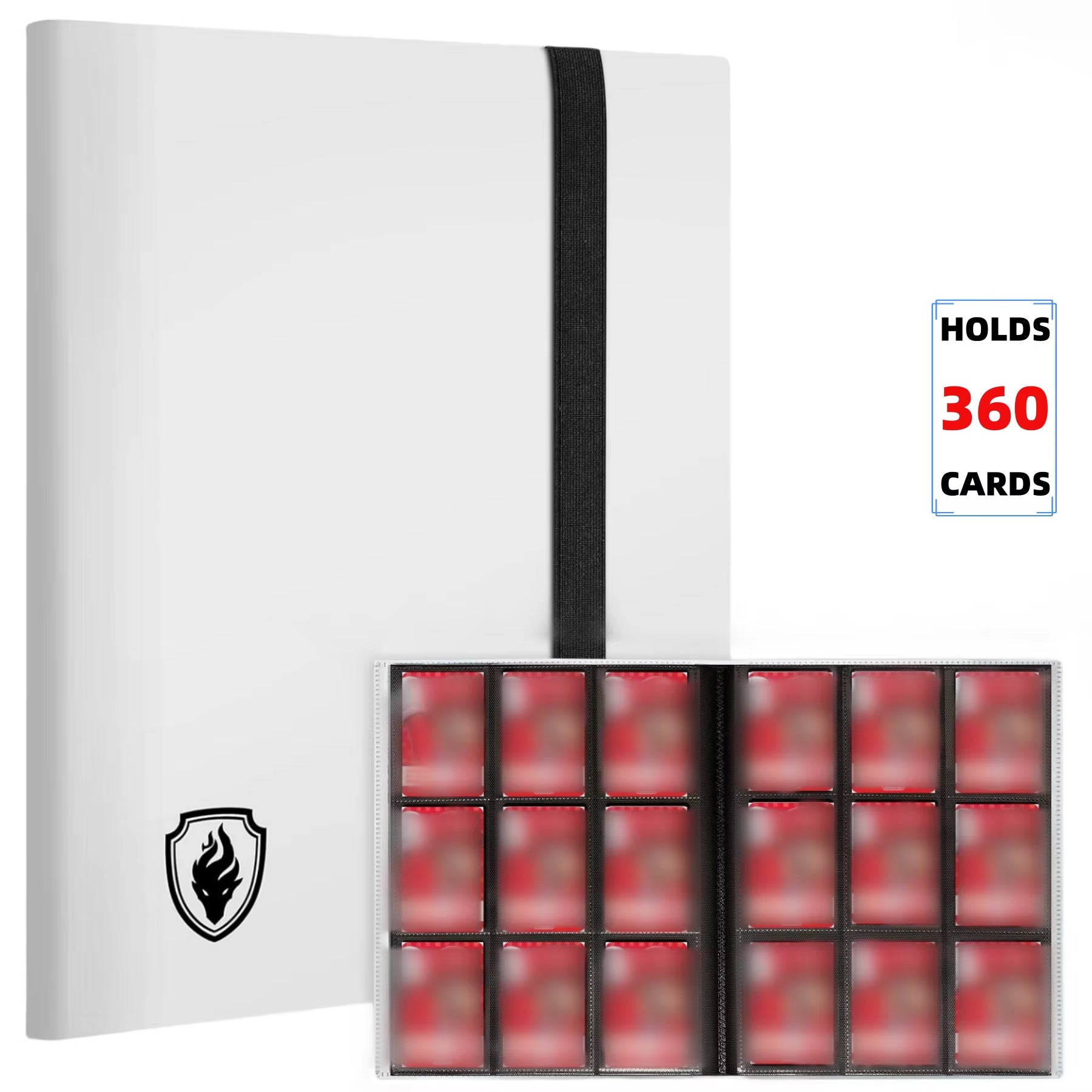 Premium Trading Card Binder - 360 Side-Loading Pocket Album for TCG, 9-Pocket Trading Card Folder with Secure Elastic Strap, Protective Card Holder for Pokémon, Yu-Gi-Oh, Sports Cards