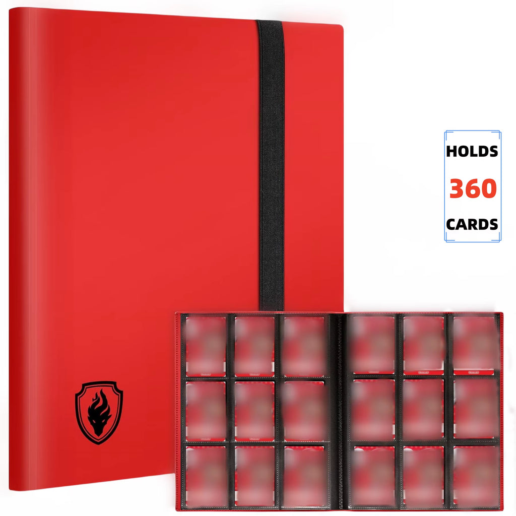 Premium Trading Card Binder - 360 Side-Loading Pocket Album for TCG, 9-Pocket Trading Card Folder with Secure Elastic Strap, Protective Card Holder for Pokémon, Yu-Gi-Oh, Sports Cards