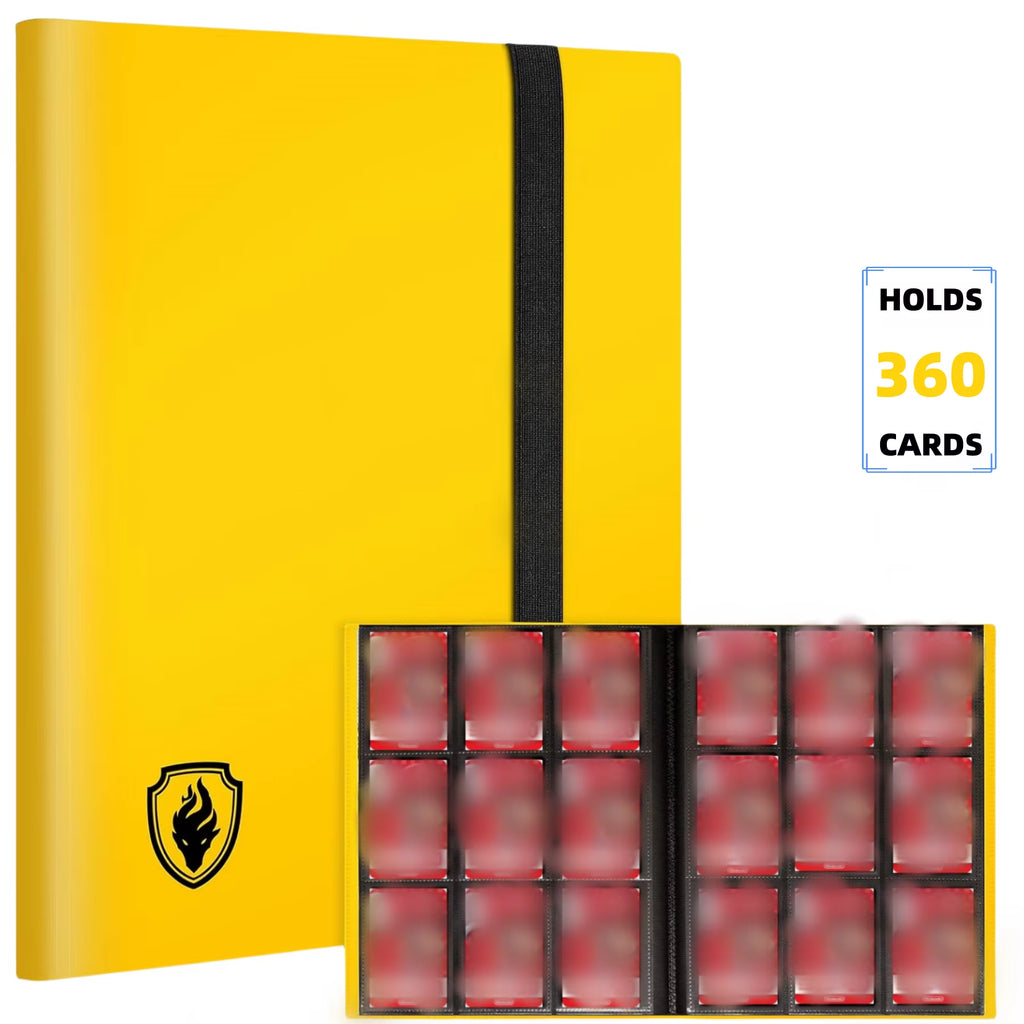 Premium Trading Card Binder - 360 Side-Loading Pocket Album for TCG, 9-Pocket Trading Card Folder with Secure Elastic Strap, Protective Card Holder for Pokémon, Yu-Gi-Oh, Sports Cards